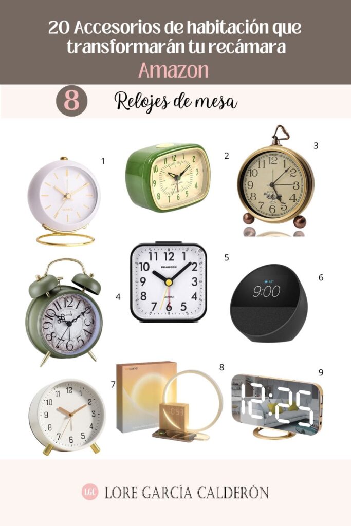 Accesorios de habitación - relojes -amazon