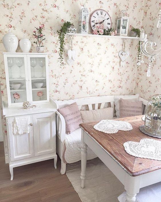 Antecomedor decorado estilo Estilo Shabby Chic