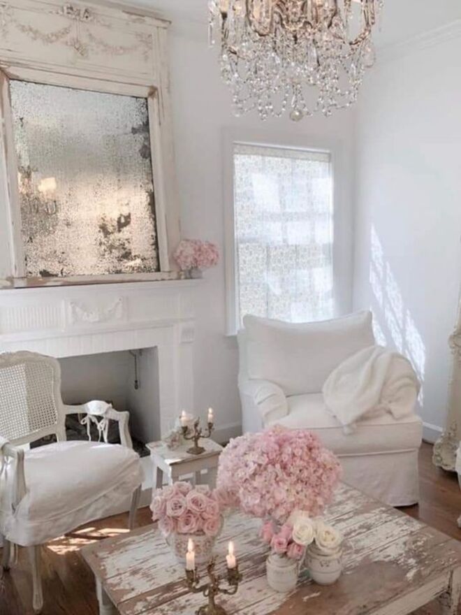 Sala decorada Estilo Shabby Chic